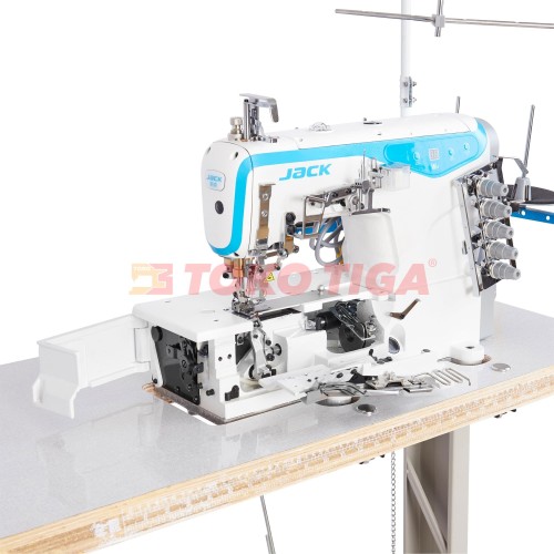 [EZO.0300495] Mesin Jahit Overdeck/Kam/Kaos Bis Servo JACK JK-W4-D-02BB Industrial