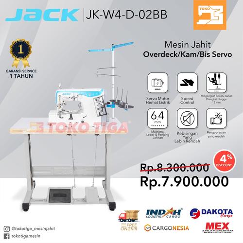 [EZO.0300541] Mesin Jahit Overdeck/Kam/Kaos Bis Servo JACK JK-W4-D-02BB Industrial