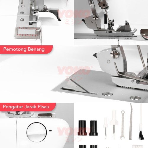 [EZO.0301213] Mesin Obras dan Neci Portable YOKO Serger Pro YK-325HD / YK-325 HD