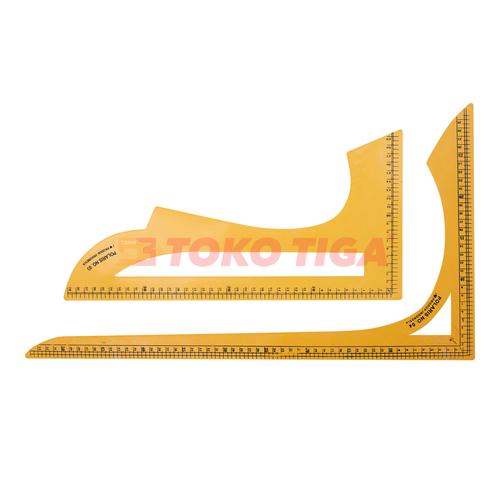 [EZO.0300583] Penggaris Pola Set Jumbo 2 Pcs No.03 & 04 Merek POLARIS (PS-02)