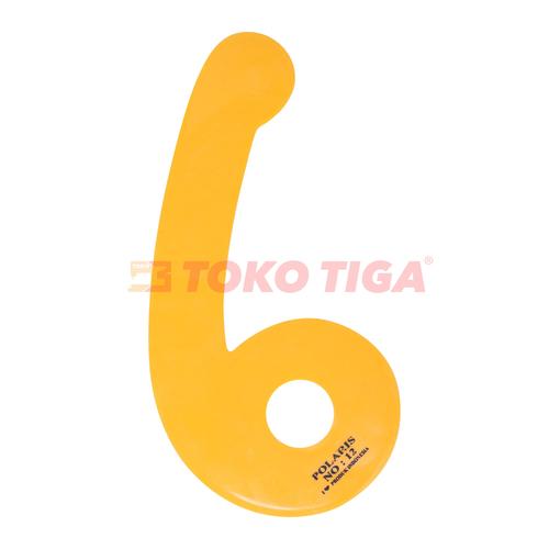 [EZO.0300590] Penggaris Pola Jahit Lengkung Bentuk 9/6 No.12 Merk POLARIS (PL-04)