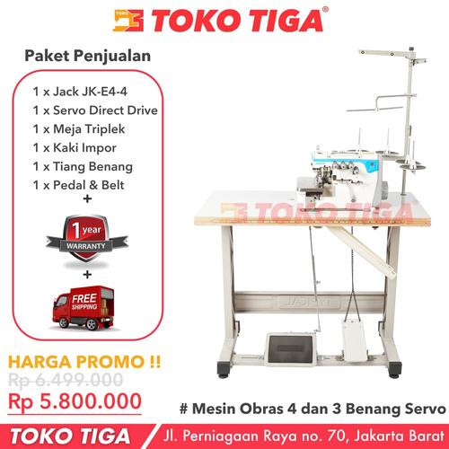 [EZO.0300605] Mesin Obras 4 Benang JACK JK-E4-4 / JKE4-4 Servo Direct Drive Motor
