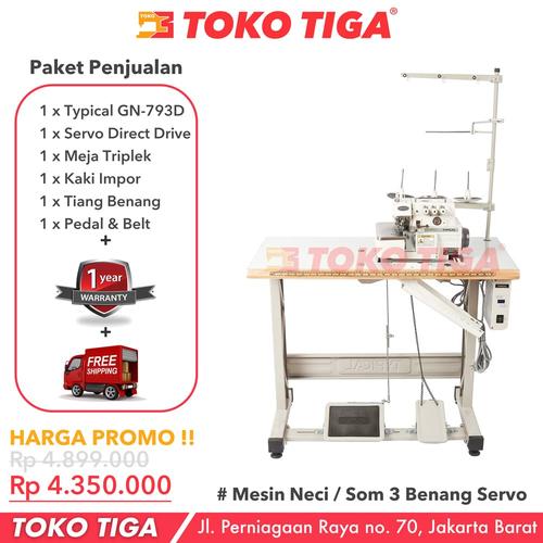 [EZO.0300612] Mesin Neci 3 Benang TYPICAL GN793D / GN-793D Servo Direct Drive Motor
