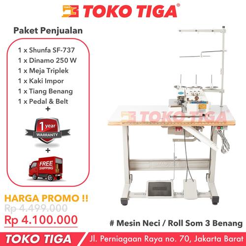[EZO.0300615] Mesin Neci SHUNFA SF737F / SF 737F - Obras Neci 3 Benang Industrial