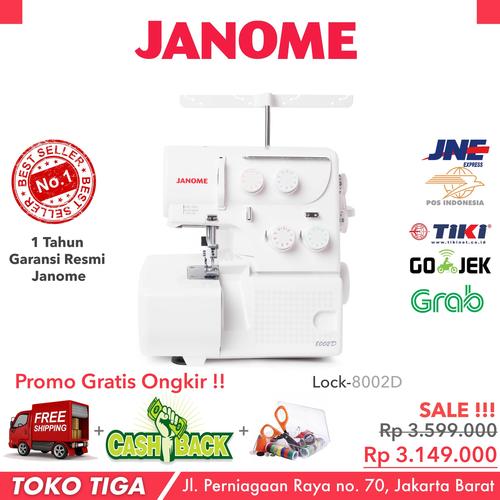 [EZO.0301078] Mesin Obras Neci Portable JANOME 8002D / 8002 D + BONUS