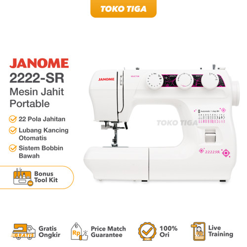 [EZO.0301069] Mesin Jahit JANOME 2222 ( multi fungsi portable )