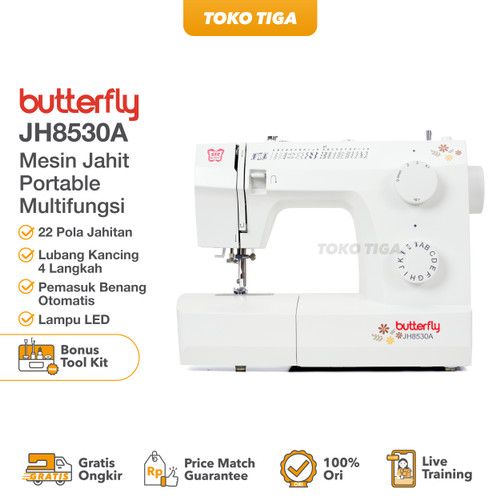 [EZO.0301070] Mesin Jahit BUTTERFLY JH 8530 A ( multifungsi & portable )