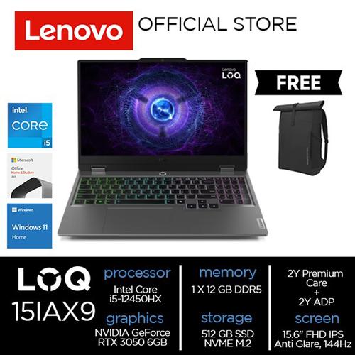 [EZO.2000233] Lenovo LOQ 15IRX9 Core i5-13450HX 12GB 512GB RTX 4050 6GB W11 OHS