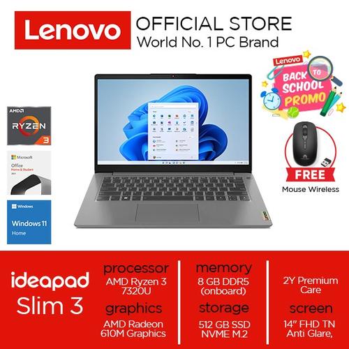 [EZO.2000023] Lenovo IdeaPad Slim 3 14AMN8 Ryzen 3 7320U 8GB 512GB W11 OHS