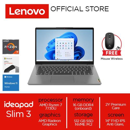 [EZO.2000241] Lenovo IdeaPad Slim 3 14ABR8 Ryzen 7 7730U 16GB 512GB W11 OHS
