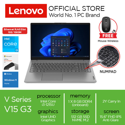 [EZO.2000252] Lenovo V15 G3 IAP i3-1215U 8GB 512GB W11 OHS