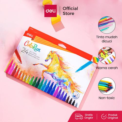 [EZO.7001285] Deli EC10020 felt pen 24 colors