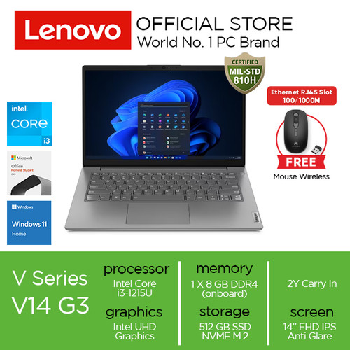 [EZO.2000257] Lenovo Lenovo V14 G3 IAP Core i3-1215U 8GB 512GB W11 OHS