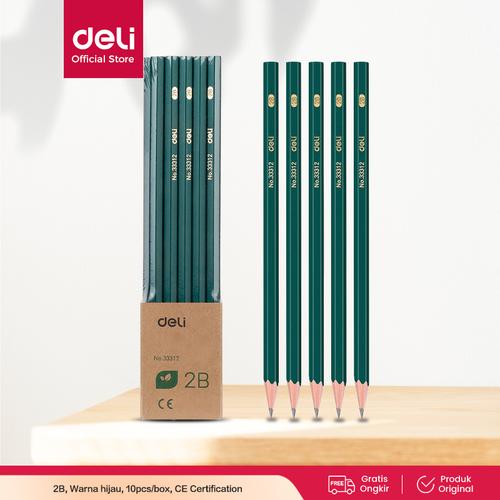 [EZO.7001288] Deli Graphite Pencil / Pensil Kayu HB 2B 10pcs/Box 33312