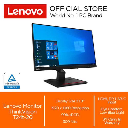 [EZO.2400123] Lenovo Monitor ThinkVision T24t-20 23.8" IPS 60Hz Touch
