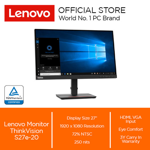[EZO.2400121] Lenovo Monitor ThinkVision S27e-20 27" IPS 60Hz