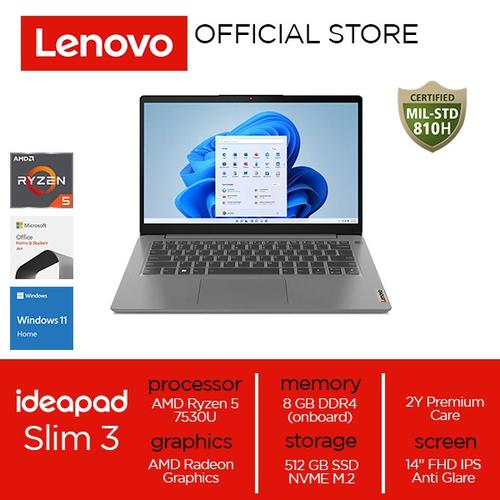 [EZO.2000240] Lenovo IdeaPad Slim 3 14ABR8 Ryzen 5 7530U 8GB 512GB W11 OHS