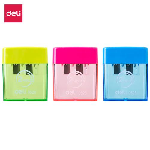 [EZO.7001464] Deli E0526 Rautan-2-hole Sharpener w/canister φ7mm φ1
