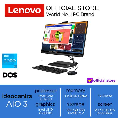 [EZO.2000278] Lenovo IdeaCentre AIO 3 22IAP7 Core i3-1215U 8GB 256GB DOS