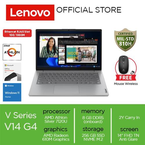 [EZO.2000280] Lenovo V14 G4 AMN Athlon Silver 7120U 8GB 256GB W11 OHS