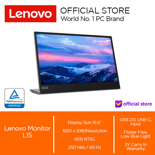 [EZO.2000300] Lenovo Monitor L15 15.6" IPS 60 Hz