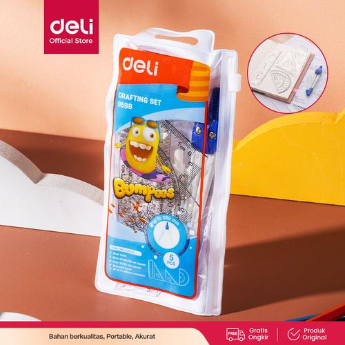 [EZO.7001337] Deli Set Penggaris / Drafting set - E9598