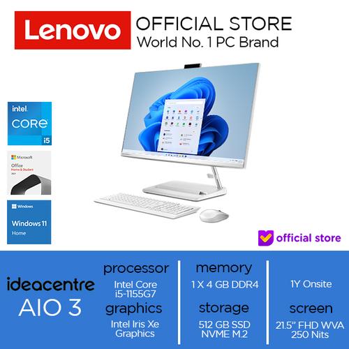 [EZO.2000525] Lenovo IdeaCentre AIO 3 22ITL6 Core i5-1155G7 4GB 512GB SSD W11+OHS