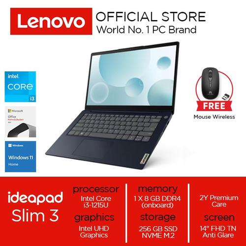 [EZO.2000310] Lenovo IdeaPad Slim3i 14IAU7 Core i3-1215U 8GB 256SSD Win11 OHS