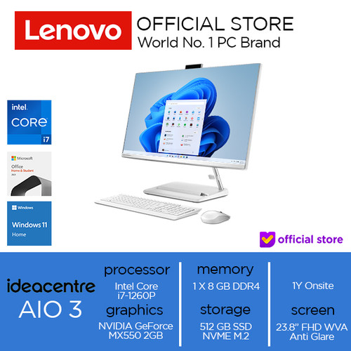 [EZO.2000583] Lenovo IdeaCentre AIO 3 24IAP7 Core i7-1260P 8GB 512GB SSD MX550 Win11
