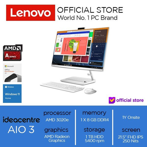 [EZO.2000611] Lenovo IdeaCentre AIO 3 AMD 3020e 8 GB 1T HDD