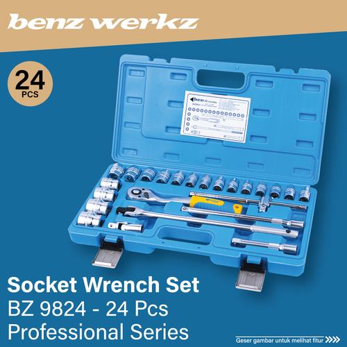 [EZM.5300042] Kunci Socket Set 24PCS 1/2" inch 72 Teeth Handle / Kunci Sok / Shock