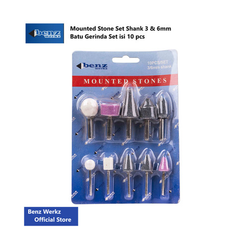 [EZM.5300075] Batu Gerinda Set 3&6mm / Mounted Stone Set by Benz Werkz