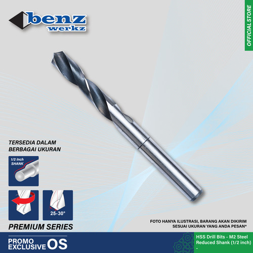 [EZM.5300078] Mata Bor Besi / HSS Drill Bit Reduced Shank by Benz Werkz
