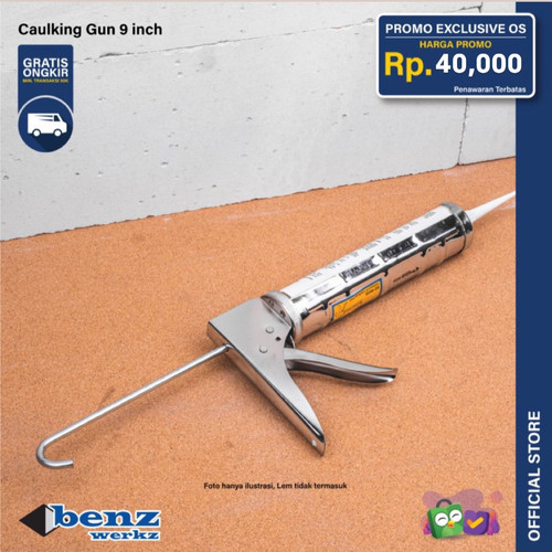 [EZM.5300144] Tembakan Lem Kaca Silikon Sealant 9 inch / Caulking Gun Benz Werkz