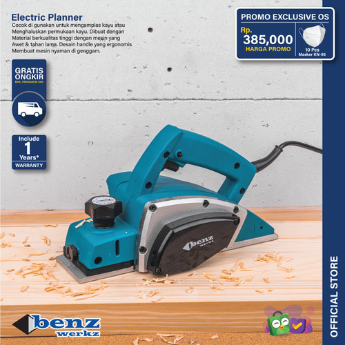 [EZM.5300227] Mesin Ketam Serut Kayu Listrik / Electric Wood Planer by BENZ WERKZ