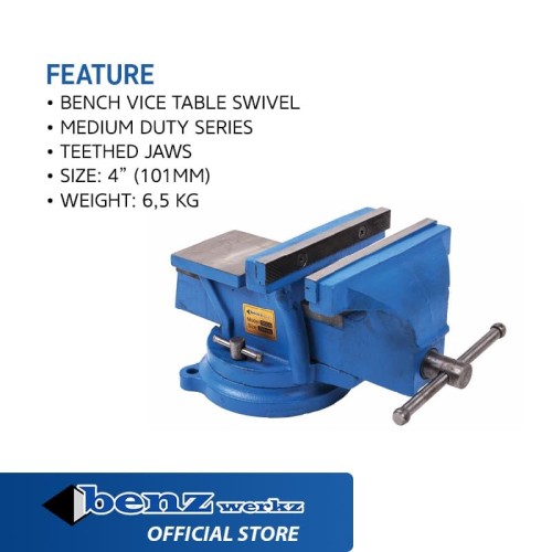 [EZM.5300251] Ragum 4 inch MD Swivel / Catok Meja Putar / Vice Table Benz Werkz