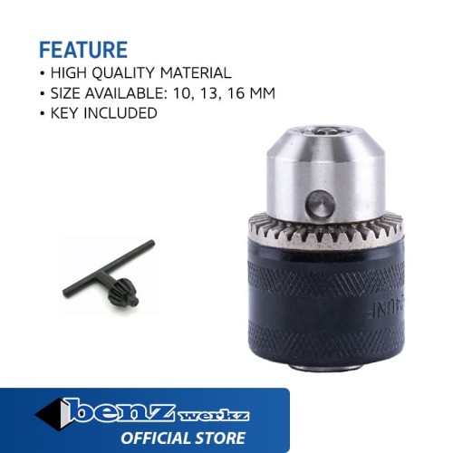 [EZM.5300243] Kepala Mesin Bor / Chuck + Key by BENZ