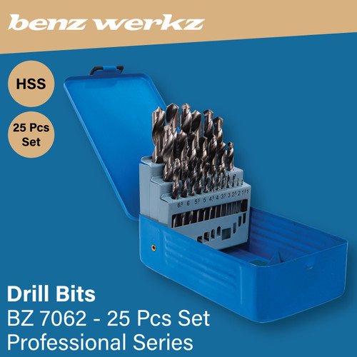 [EZM.5300268] Mata Bor HSS Set 25 Pcs / Mata Bor Besi / Drill Bits Set Benz Werkz