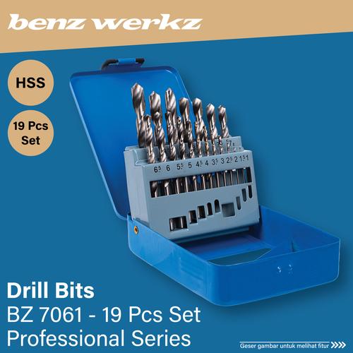 [EZM.5300269] Mata Bor HSS Set 19 Pcs / Mata Bor Besi / Drill Bits Set Benz Werkz