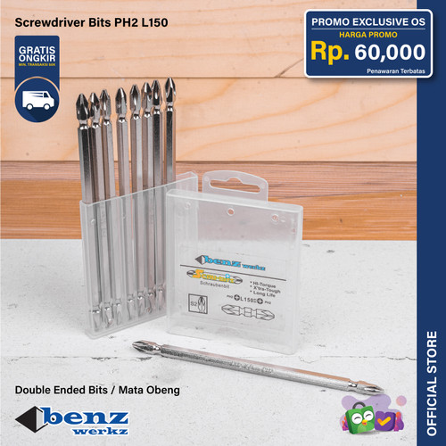 [EZM.5300272] Mata Obeng Angin Magnet Plus PH2 150 mm / Screwdriver Bits Benz Werkz