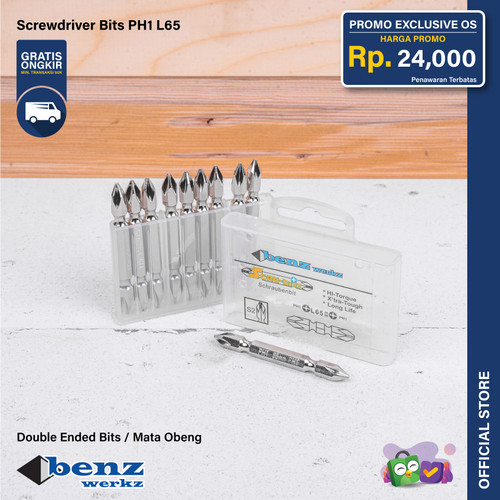 [EZM.5300274] Mata Obeng Angin Magnet Plus PH1 65 mm / Screwdriver Bits Benz Werkz