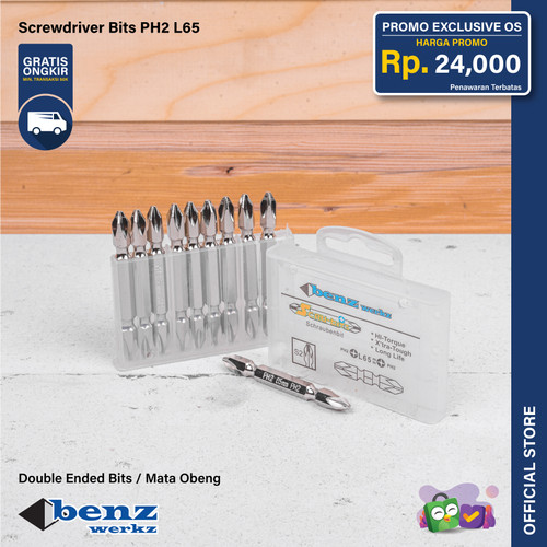 [EZM.5300276] Mata Obeng Angin Magnet Plus PH2 65 mm / Screwdriver Bits Benz Werkz