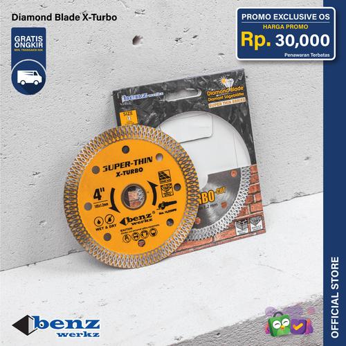 [EZM.5300277] Mata Potong Keramik 1.2 mm 4 inch Basah Kering X-Turbo Benz Werkz