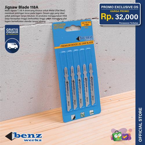 [EZM.5300284] 5 Pcs Mata Gergaji Jigsaw Blade 118A HSS Metal Benz Werkz