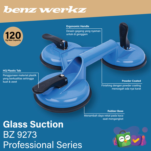 Kop Kaca 3 Kaki 120 Kg / Alat Angkat Kaca / Glass Suction Benz Werkz