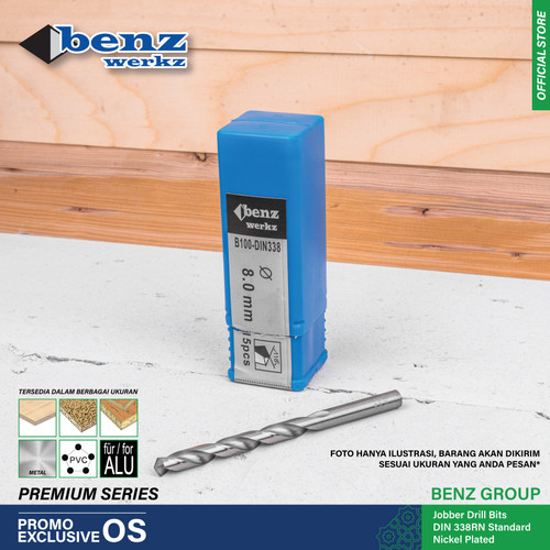 [EZM.5300291] 5 Pcs Mata Bor Besi HSS 13 mm / Jober HSS Drill Bits Benz Werkz