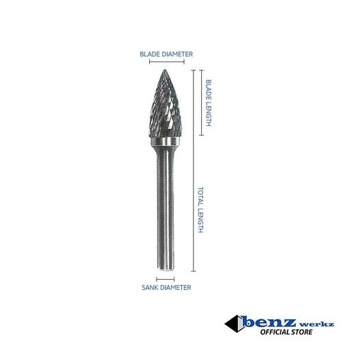 [EZM.5300335] GX0618 Mata Tuner 6 mm / Tungsten Rotary Files Burr Benz Werkz
