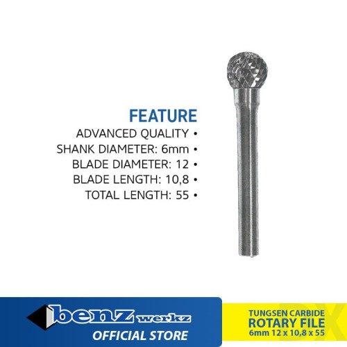 [EZM.5300355] DX1210 Mata Tuner 12 mm / Tungsten Rotary Files Burr Benz Werkz