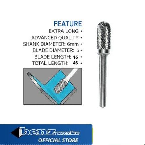 [EZM.5300371] CX0616 Mata Tuner 6 mm / Tungsten Rotary Files Burr Benz Werkz