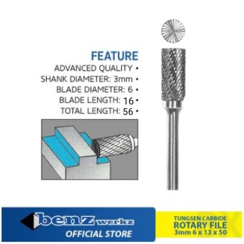 [EZM.5300369] BX0616 Mata Tuner 6 mm / Tungsten Rotary Files Burr Benz Werkz